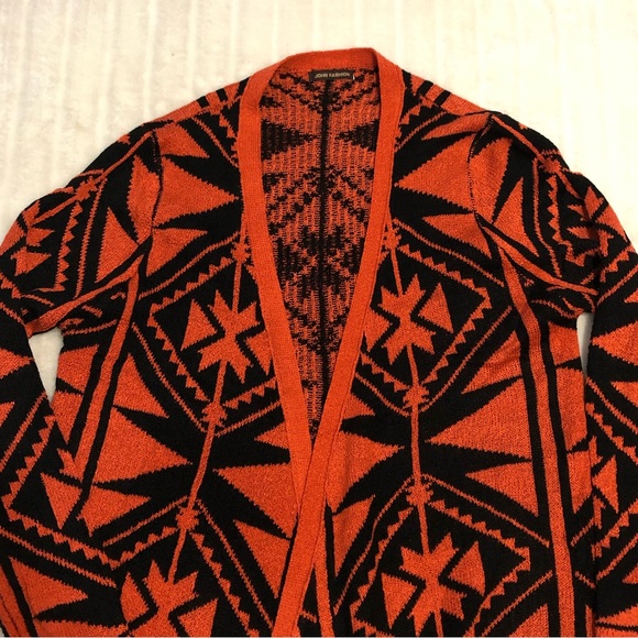 BOGO Free🦋 John Fashion Long Open Front Aztec Pattern Cardigan - Picture 2 of 14